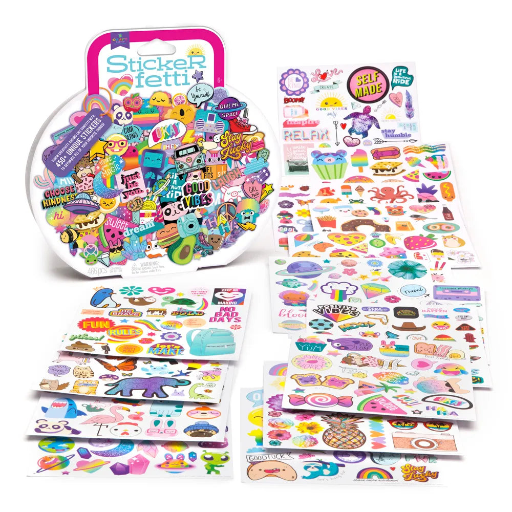 Orange Funfetti Bookmark + Sticker Set