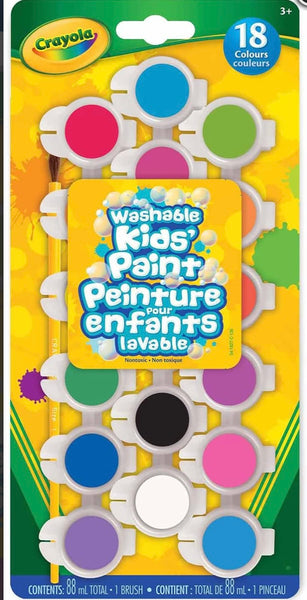 WASHABLE PAINT 18 COLOURS
