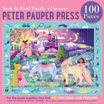 UNICORNS SEEK & FIND 100 PIECE PUZZLE