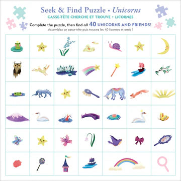 UNICORNS SEEK & FIND 100 PIECE PUZZLE