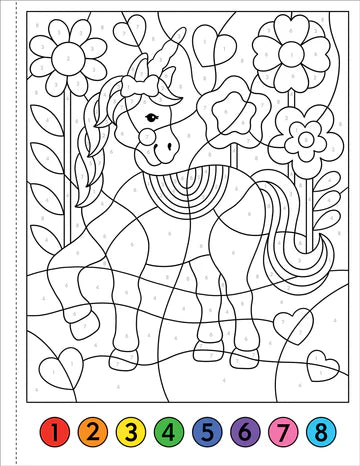COLOUR BY NUMBERS UNICORN & FRIENDS