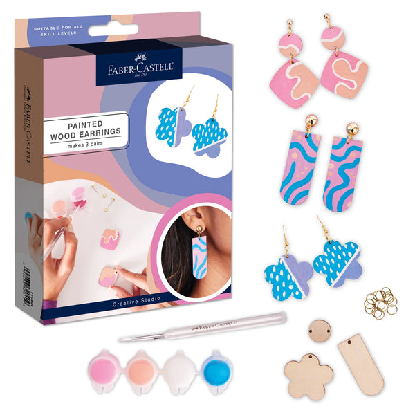 PAINTED WOOD  EARRINGS