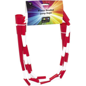 PLASTIC BEADED JUMP ROPE RED