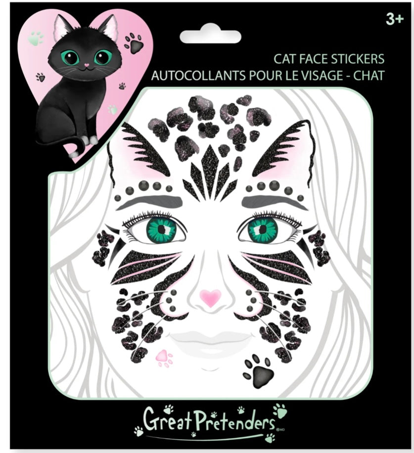 BLACK FACE CAT STICKERS