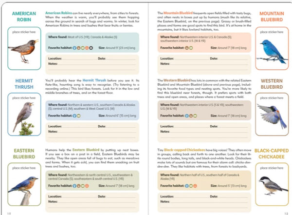 THE BIRDERS LOGBOOK SEE & STICKER