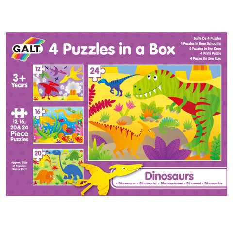 4 PUZZLES IN A BOX DINO