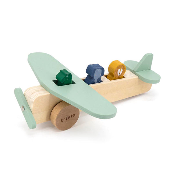 WOODEN ANIMAL AIRPLANE
